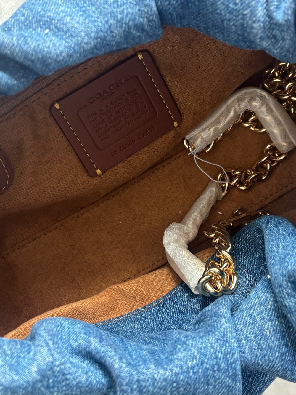 NWT Coach Faye Denim Blue Shoulder Bag - Picture 8 of 8